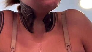 that famous influencer trains braless at gym sweat drips down her legs soaking wet pussy