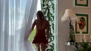 Innocent Monika Fox dances seductively, strips clothes, reveals pierced nipples and shaved pussy