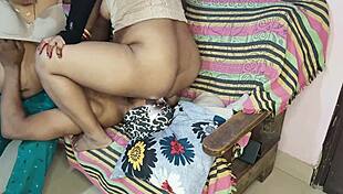 Pregnant wife shares hubby with friend for first creampie threesome