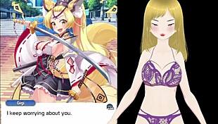 fox girl moans as big tits get fondled deep in forest game