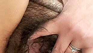 Mature BBW milf spreads fat hairy pussy pissing wet 😜💦