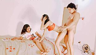 hey uttaran20, your tight pussy step sis takes step bro's cum explosion in this wild threesome quickie!