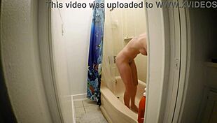 kristi love glistens wet in shower, big tits dripping temptation