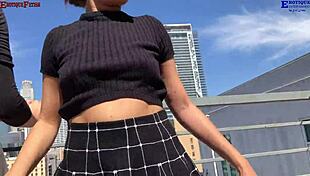 Erotique Entertainment Threesome: Two Amateur Girls Footjob Big Dick Barefoot Patio