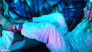 her heart races worshipping girlfriend's soft feet toes with tongue and lips