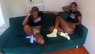 ebony college girls finger black pussies to hard cum??