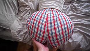 convinced my stepsis to ride my cock cowgirl without taking off shorts, creampie her tight wet pussy pov