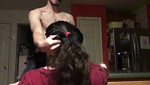 amateur arab milf slobbers sloppy on fat cock beggin for midnight cum