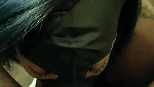 masked lalola klitz slurps and deepthroats big ebony cock like a pro milf