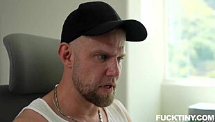 Angel cheerleader sneaks coach cock deep in locker room action