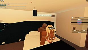 roblox babe rides big black cock in wild ebony session