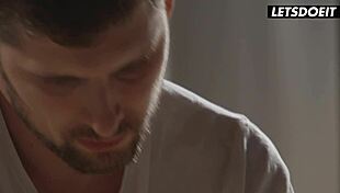 Blonde Nesty moans as masseur fingers her wet pussy hard