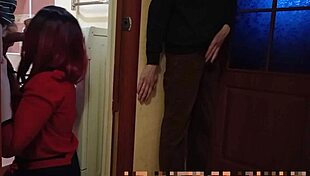 Hey wife sneaks off at party while cuck hubby watches her get shared