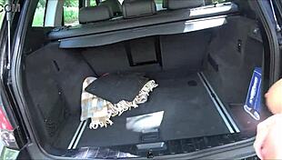 curvy german teen begs for creampie in outdoor car with huge cock