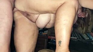 Milf Spreads Thong Wide! Exposes Pussy for Massive Creampie Filling!