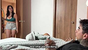 stepsister sneaks into bedroom unannounced ends up fucked hard by brother