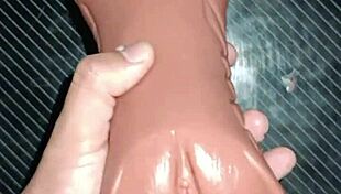 Lipsy delivers intense anal then toy suck from ass to mouth on desk