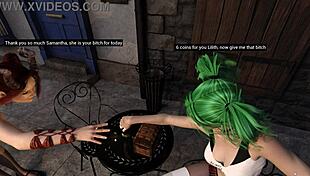 lets play sees lilith and kataleena fingering big asses and tits in femdom ending