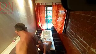 Voyeur Peeps Curvy Housewife Shaving Pussy in Bath After Shower Soap Wash