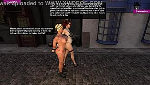 lets play sees lilith and kataleena fingering big asses and tits in femdom ending