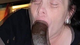 chubby ebony bimbo chokes on bbc with pink nails in sloppy gumjob