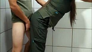 fan's bathroom invite starts with shower but ends in rough latina sex domination