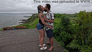 Intense Public Threesome Devours Friend's Pussy While Nicoly Gulps Stranger Cum