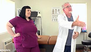 Chubby Nurse Alexxxis Allure Bends for Patient's Massive BBC Pounding Non-Stop!
