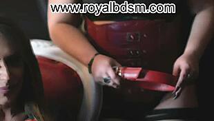 mistresses kennya sheyla aidaruler lexa dominate blonde sub in leather smoking session