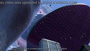 Two huge giantesses tower tall over the city before crushing it flat beneath their soles