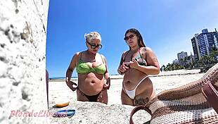 me and my naughty latina pal GET CAUGHT FUCKING hard on the beach for everyone