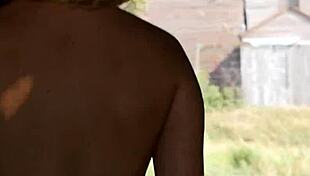 Huge Tits Blonde Milf Jenessa Dawn Strips Naked on Ranch