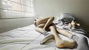 playful nighttime pillow games with my best girlfriend at home