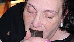 chubby ebony bimbo chokes on bbc with pink nails in sloppy gumjob