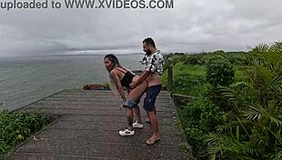 Intense Public Threesome Devours Friend's Pussy While Nicoly Gulps Stranger Cum