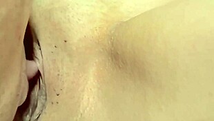 Amateur milf's shaved pink pussy close-up 273 days post-virginity loss