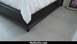 step bro catches sis with dildo demands tight pussy ride