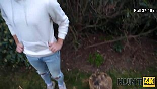 Hunt4k: Shy Stocking Babe Picks Up Old Guy For Public Cuckold Pound