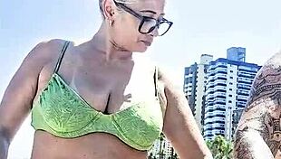 me and my naughty latina pal GET CAUGHT FUCKING hard on the beach for everyone
