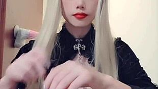 Shemale Socks Monster Cock Sex in High Heels