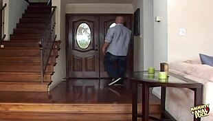 jealous brunette fights then bends over for cheating guy's deep anal pounding!