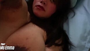 Ms Emma's big juicy Filipina tits tempt and tease in solo play