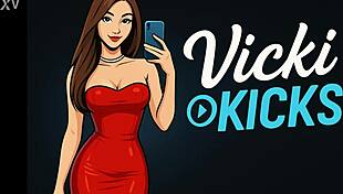 She kicks his balls hard while he screams her name in pain