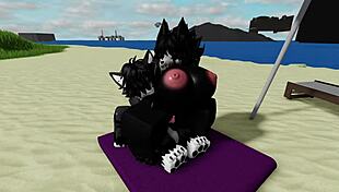 hard beach pounding with scp-1471 mal0's big tits bouncing cowgirl style 💦