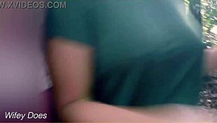 Stranger Begs Busty Milf Wife to Flash Massive Tits in Public Exhibition
