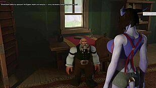 Troll surprises draenei girl with huge cock fucking her pregnant in hentai creampie