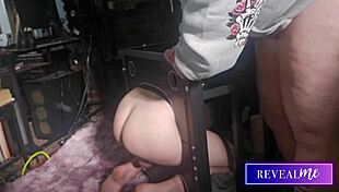 oh god, i love dominating my boyfriend's ass with dildo vibrator in femdom cage play