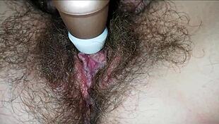 dirty hairy pussy with huge clit rubs to dripping orgasm closeup 💦💦