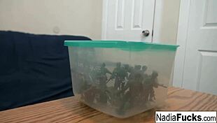 Hot Nadia Fantasizes Eating Cereal Filled with Sexy Soldiers' Cum