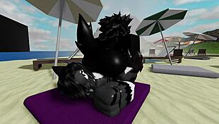 hard beach pounding with scp-1471 mal0's big tits bouncing cowgirl style 💦